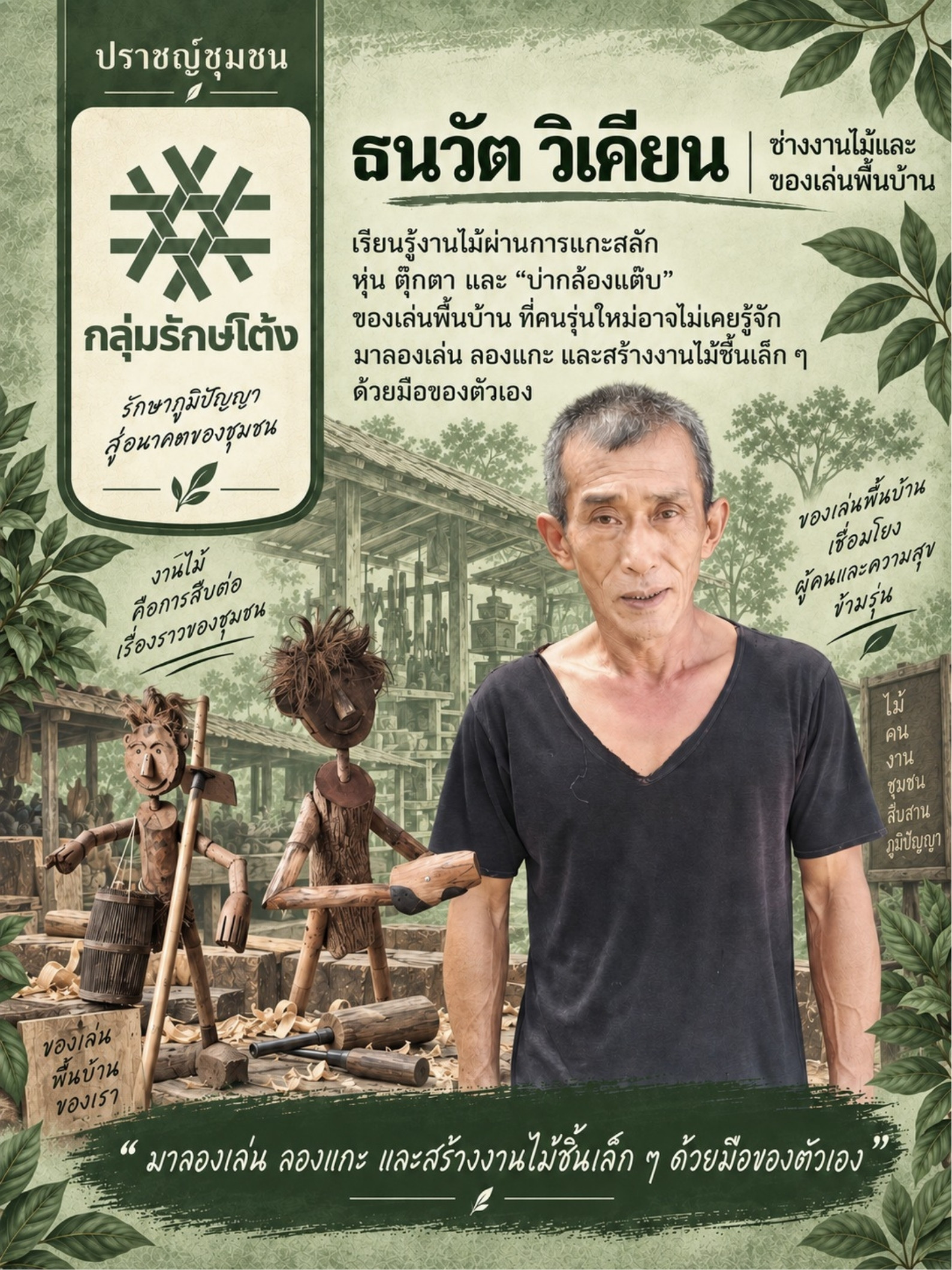 ธนวัต วิเคียน (ช่างเวท) ช่างงานไม้และของเล่นพื้นบ้าน