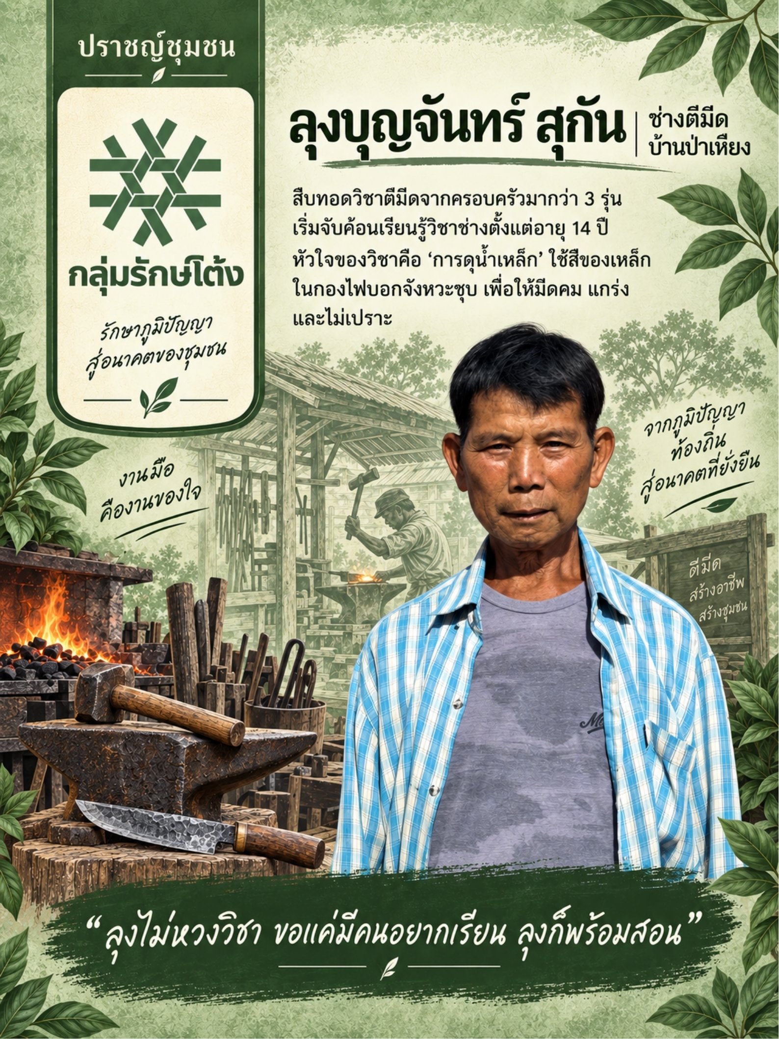 บุญจันทร์ สุกัน ช่างตีมีดบ้านป่าเหียง